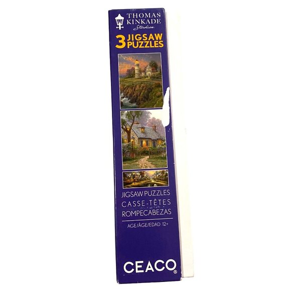Ceaco Thomas Kinkade 3 Jigsaw Puzzles Boxed Set Popular Artist Family Hobby 2021 - Picture 3 of 6